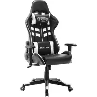vidaXL Chaise de jeu noir et blanc similicuir