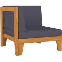 vidaXL Canapé d'angle modulaire avec coussins gris foncé en acacia massif