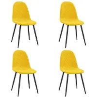 vidaXL Chaises de salle à manger 4 pcs jaune moutarde velours