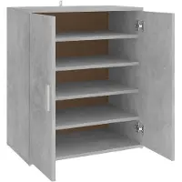 vidaXL Armoire à chaussures Gris béton 60x35x70 cm Bois d’ingénierie