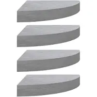vidaXL Étagères d'angle murales 4 pcs Gris béton 25x25x3,8 cm MDF