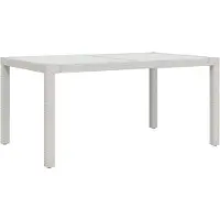 vidaXL Table de jardin 150x90x75 cm Verre trempé Poly rotin blanc
