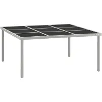 vidaXL Table de jardin à manger 170x170x74,5 cm verre et acier