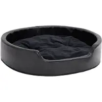 vidaXL Lit pour chien noir 79x70x19 cm peluche et similicuir