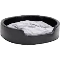 vidaXL Lit pour chien noir-gris 79x70x19 cm peluche et similicuir