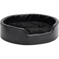 vidaXL Lit pour chien noir 69x59x19 cm peluche et similicuir