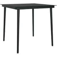 vidaXL Table de jardin 80 x 74 x 80 cm en acier et verre noir