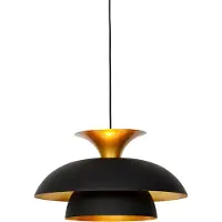 QAZQA Suspension ronde moderne noire avec or 3 couches - Titus