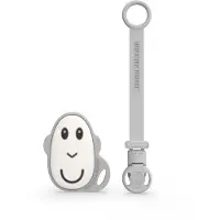 Matchstick Monkey Flat Face Teether & Soother Clip coffret cadeau pour enfant Grey