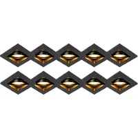 QAZQA Ensemble de 10 spots encastrés noirs orientables - Qure