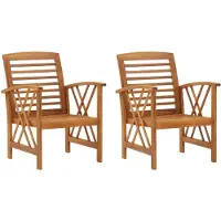 vidaXL Chaises de jardin 2 pcs. Bois massif acacia