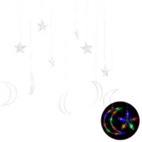vidaXL Guirlandes lumineuses Étoile et lune Télécommande 138 LED Multicolore