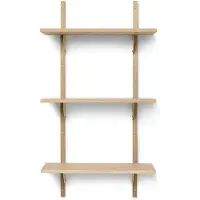Ferm Living Sector Etagère Oak|Brass | Triple - Narrow