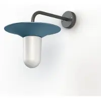 Roger Pradier Cooper Model 2 Applique murale Blue | Frosted Glass