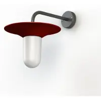 Roger Pradier Cooper Model 2 Applique murale Tomato red | Frosted Glass