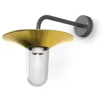 Roger Pradier Cooper Model 2 Applique murale Brushed Lacquered Brass | Clear Glass