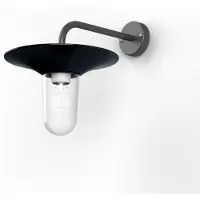 Roger Pradier Cooper Model 2 Applique murale Black Enamelled Steel | Clear Glass