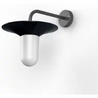 Roger Pradier Cooper Model 2 Applique murale Black Enamelled Steel | Frosted Glass
