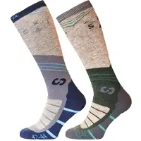 Sinner Chaussette de Ski Sinner Unisex Mountain Ski Double Pack Gris-Taille 36 - 38