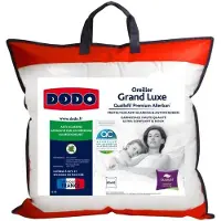 Dodo Oreiller Grand Luxe Quallofil Allerban 60x60 Cm Blanc
