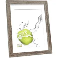 Deknudt Frames Cadre photo en couleur chêne gris avec passe-partout blanc 18x24