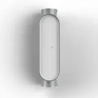 Roger Pradier Ibuk Model Applique Murale 40|40° | Silk Grey | Polycarbonate White
