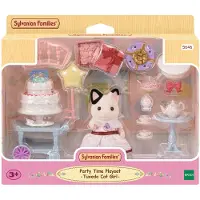 Sylvanian Families Playset La fille chat bicolore et gouter d'anniversaire