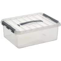 Sunware Boîte en plastique 12 litres, DIN A4, transparente, 400 x 300 x 140 mm, verrouillable avec clip