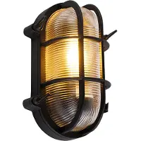 QAZQA Applique murale et plafonnier industrielle noire ovale IP44 - Noutica
