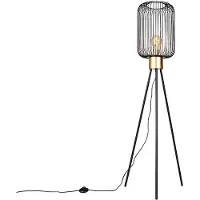 QAZQA Lampadaire design noir avec or - Mayelle
