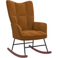 vidaXL Chaise à bascule Marron Velours