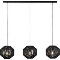 Searchlight WICKER 3-flamme BAR noir WICKER Lampe à suspendre