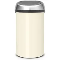 Brabantia Touch Bin Bin - 60 l - Blanc nacré / Couvercle acier mat