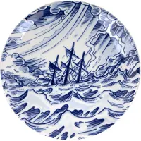 Royal Delft Assiette petit-déjeuner Schiffmacher Royal Blue Tattoo Sailor's Grave24 cm