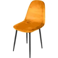Urban Living Set van 4 Eetkamerstoelen met Metalen Onderstel Zwart Fluweel/Velours