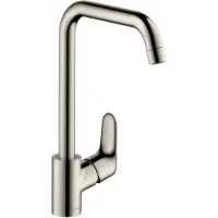 Hansgrohe robinet de cuisine Focus M41, monocommande, hauteur 260 mm, technologie EcoSmart, 1 jet, finition en acier inoxydable