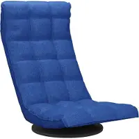 vidaXL Chaise de sol Pivotante Bleu Tissu