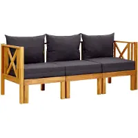 vidaXL banc de jardin 3 places avec coussins 179 cm bois massif acacia