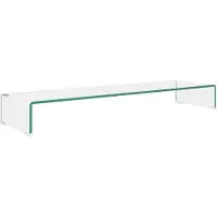 vidaXL Table TV/rehaussement d'écran verre transparent 110x30x13 cm