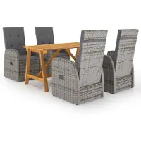 vidaXL Ensemble de jardin 5 pièces Gris