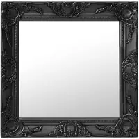 vidaXL Miroir mural style baroque 50x50 cm noir