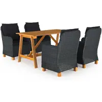 vidaXL Ensemble de jardin 5 pièces gris foncé