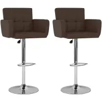 vidaXL Tabouret de bar 2 pcs. Marron similicuir