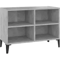 vidaXL Meuble TV avec pieds en métal Gris béton 69.5x30x50 cm
