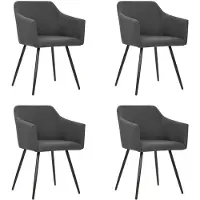 vidaXL Chaises de salle à manger 4 pcs. Tissu gris foncé