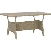 vidaXL Table de jardin en polyrattan gris 120 x 66 x 70 cm