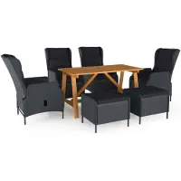 vidaXL Ensemble de jardin 7 pièces gris foncé