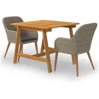 vidaXL Ensemble de jardin 3 pièces brun