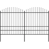 vidaXL Clôture de jardin avec lances (1.75-2)x3.4 m acier noir