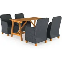 vidaXL Ensemble de jardin 5 pièces gris foncé